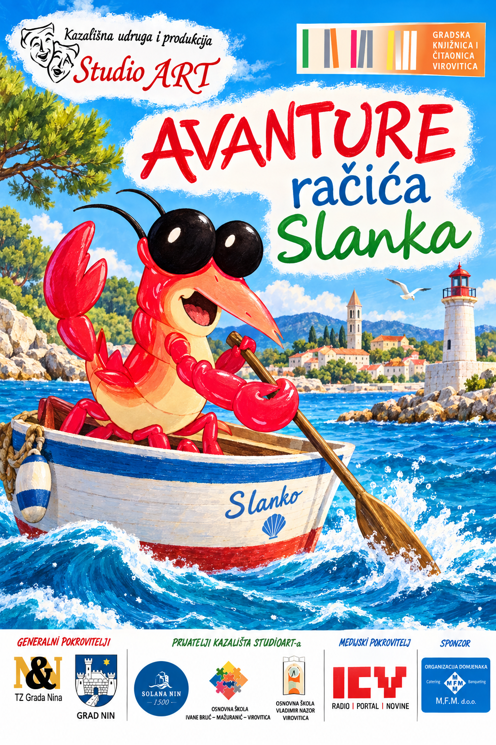 Plakat lutkarske predstave Avanture račića Slanka